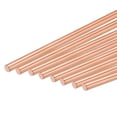 thumbnail image 1 of Uxcell Pure Copper Round Rod Diameter Length Solid Copper Rod Lathe Bar Stock for Metal Craft 5 x 200mm 8pcs, 1 of 6