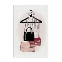 Stupell Industries Glam Handbags Hanging Beauty & Fashion Painting Gallery Wrapped Canvas Art Print Wall Art, 16 x 24