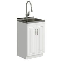 Simpli Home Darwin All-In-One 20-inch Laundry Utility Sink and Cabinet