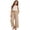 Khaki, variant on MuXiKeJi Clothes Girls Pants Linen Wide Leg Elastic Waist Drawstring Pant Casual Loose Fit Trousers with Pockets for Kids 8-9 Years