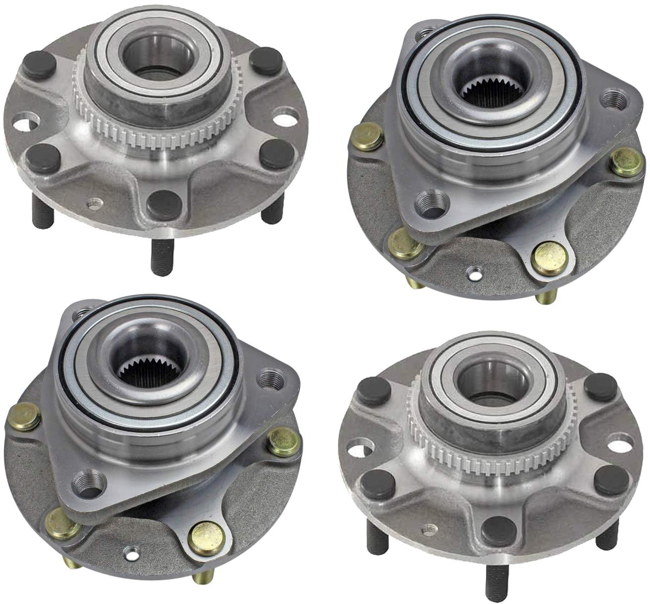Bodeman (4) Front and Rear Driver Passenger Side Wheel Hub and Bearing
