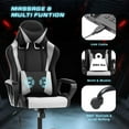 thumbnail image 7 of PayLessHere High Back PU Leather Gaming Chair，Ergonomic Rolling Swivel Office Chair For Adults, White, 7 of 7