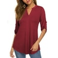 thumbnail image 1 of FOLUNSI Women's Plus Size Tunic Tops Floral Print V Neck Henley Shirts, 1 of 5