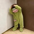 thumbnail image 2 of Silly Onesie Funny Frog Hooded One Piece Pajamas,Cozy Home Loungewear & Sleepwear,Cute Cartoon Matching Couple Pajamas,Fleece Unisex Jumpsuit,Available In Gree, 2 of 8