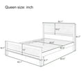 thumbnail image 7 of Euroco Mid-Century Wood Queen Size Platform Bed with Headboard and Wood Slat Support, No Box Spring Needed, Brown, 7 of 7