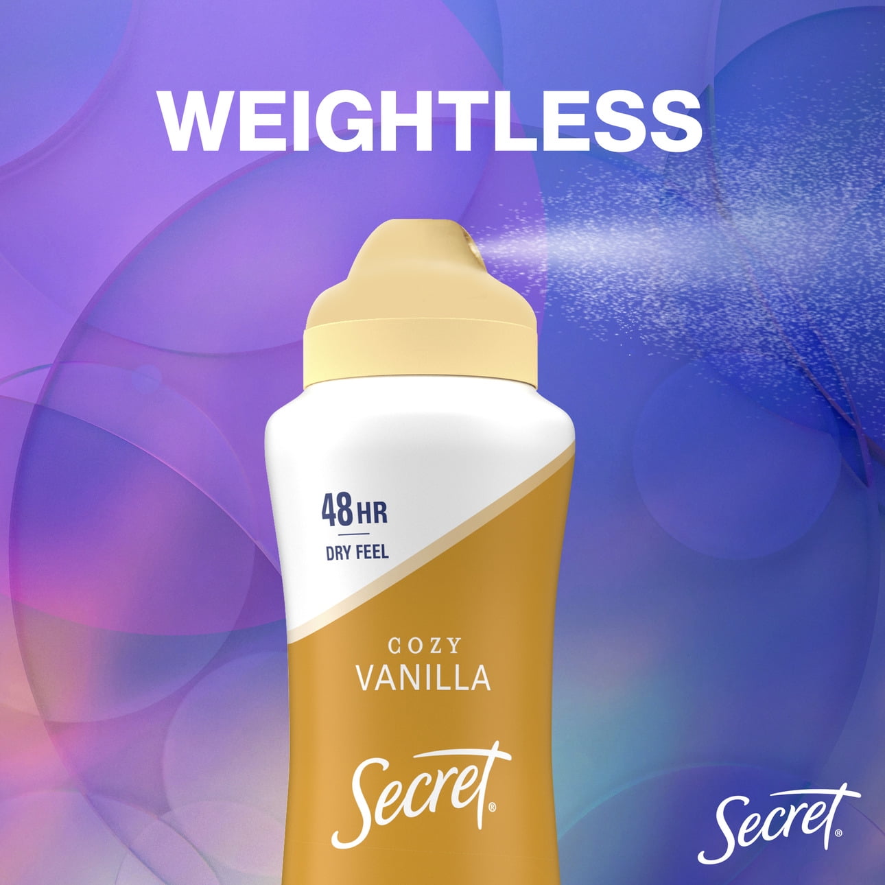 Secret Dry Spray Antiperspirant Deodorant, Vanilla and Argan Oil, 4.1oz.