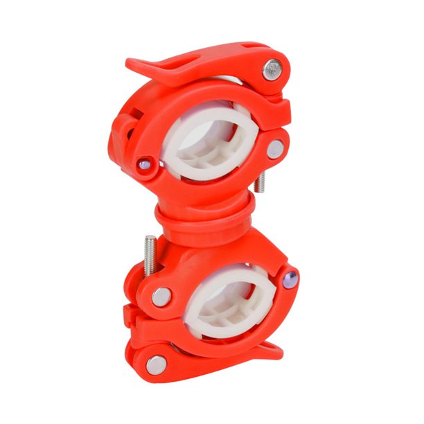 Toystoory Soporte para linterna de bicicleta ajustable, soporte giratorio de 360 grados para linterna de ciclismo, abrazadera, Clip frontal Ciclismo Rojo y blanco