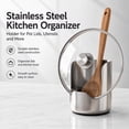 thumbnail image 2 of Multi-functional Kitchen Utensil Holder, Heavy Duty Stainless Steel Pot Lid & Spoon Rack, Space‑Saving Vertical Organizer for Spatula Ladle Pot Lid Cutting Board, Stainless Steel Utensil Holder, 2 of 7