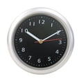 thumbnail image 4 of Reloj de baño sin tictac, ligero, minimalista, resistente al agua, con ventosa Plata Negro, 4 of 8