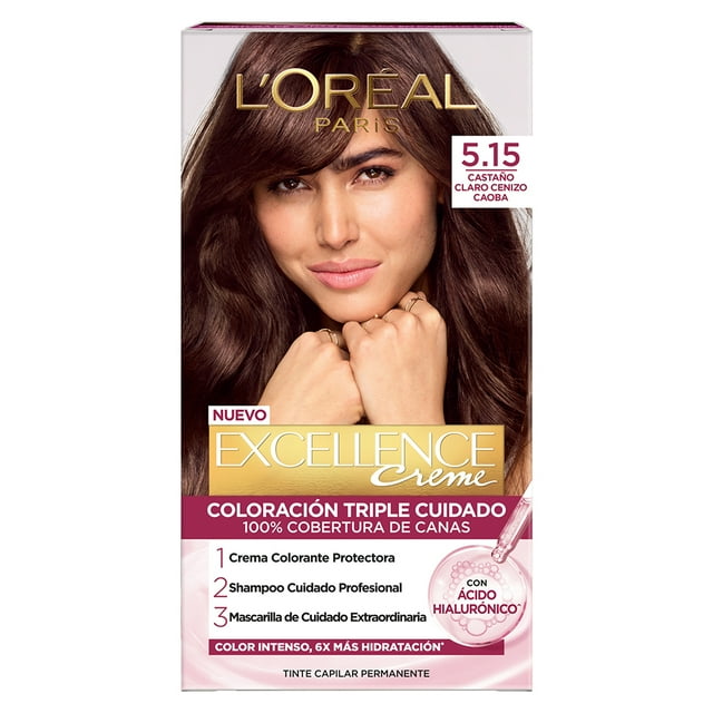 Tinte para cabello L'Oréal Excellence Cafés Parisinos 5.15 latte castaño claro cenizo caoba