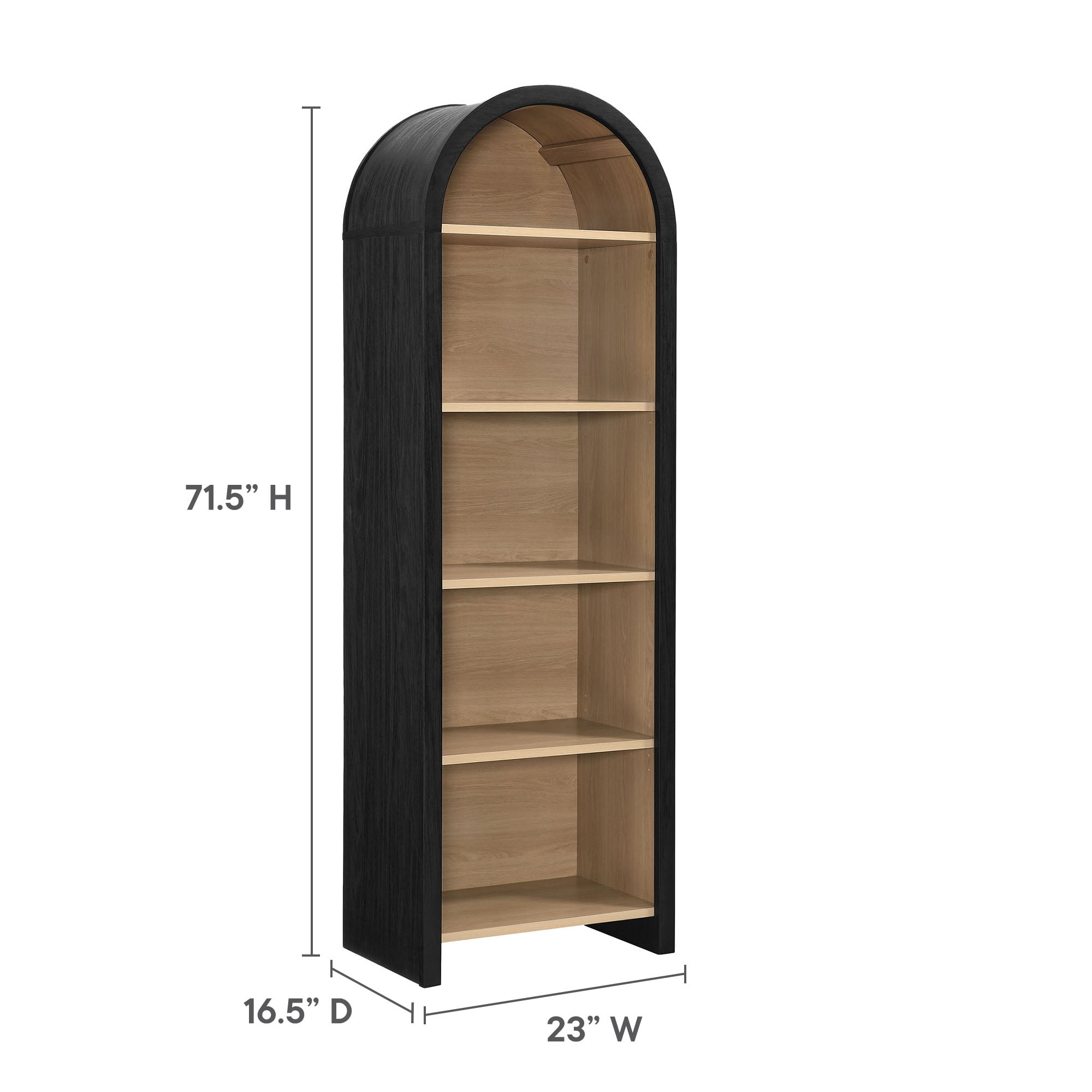 Evie Bookcase Display Cabinet in Black