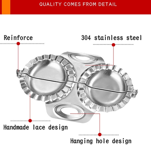 Herramienta De Artefacto Para Bolas De Masa Hervida De Acero Inoxidable, Molde Para Bolas De Masa Hervida De Prensa, Doble Cabeza, Máquina Para Envolver Bolas De Masa Hervida Diy, Utensilios De Cocina Kearding HA020930-00