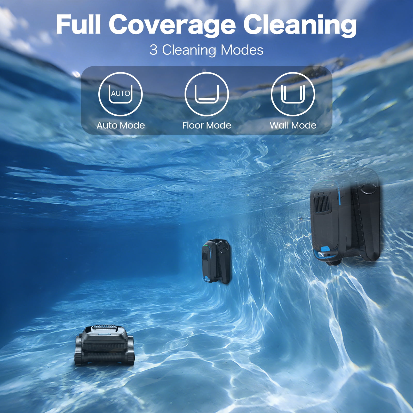 AIRROBO Robotic Pool Vacuum Cleaner CP20 Cordless Wall-Climbing for Above-Ground Pools and In-Ground Pools