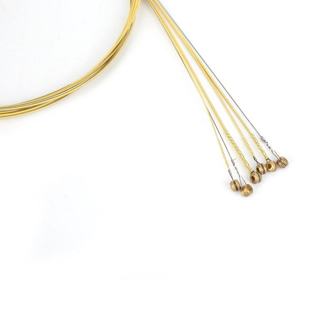 Cuerda De Guitarra Cuerdas de guitarra popular de cobre a prueba de herrumbre de 6 uds. Partes de guitarra acústica (amarillo) Likrtyny Para Estrenar