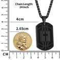 thumbnail image 3 of Apsvo Basketball Black Dog Tag Cross Necklaces for Men Son Boyfriend Bible Pendant Cross Stainless Steel Men Necklace 1st Communion Confirmation Religious Christian Jewelry Gift 24 In Chain, 3 of 6
