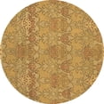 thumbnail image 1 of Ahgly Company Indoor Round Abstract Brown Modern Area Rugs, 4' Round, 1 of 4