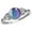 Royal Blue, variant on Summer Clearance Rings for Women 925 Sterling Silver Round Artificial Gemstone Inlaid Hollow Temperature Changing Color Ring Jewelry