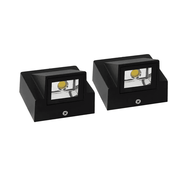2 Lámpara De Pared Exterior 6w Led Ip66 Impermeable Negra
