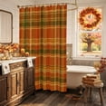 thumbnail image 5 of Plaid Fall Shower Curtain, Waterproof Shower Curtains for Bathroom, Thanksgiving Orange Brown Autumn Farmhouse Harvest Washable Fabric Bathtub Curtain Set Bath Decor with 12 Hooks Standard 72"x72", 5 of 8