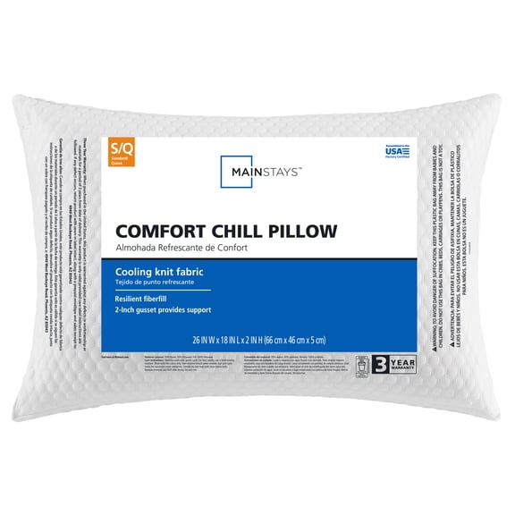 Mainstays Comfort Chill Bed Pillow, Standard/Queen