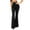 Black, variant on Lmnyox Fall High Waist Pants for Women Flare Straight Leg Lounge Pants Dressy Casual Ribbed Trousers