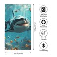 thumbnail image 2 of Fotbe Realistic Ocean Shark Toalla Premium con Patrón, Toalla de Microfibra de Secado Rápido, Ligera y Altamente Absorbente (27.5x16in), Ideal para Uso Diario, 2 of 6