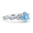 thumbnail image 2 of Vintage Style Round Wedding Engagement Ring Simulated 925 Sterling Silver Size 7, 2 of 5