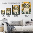 thumbnail image 3 of Artery8 Dog Lover Shih Tzu Daisy Field Yellow Teal Floral Living Room Art Print Framed Poster Wall Decor 12x16 inch, 3 of 3