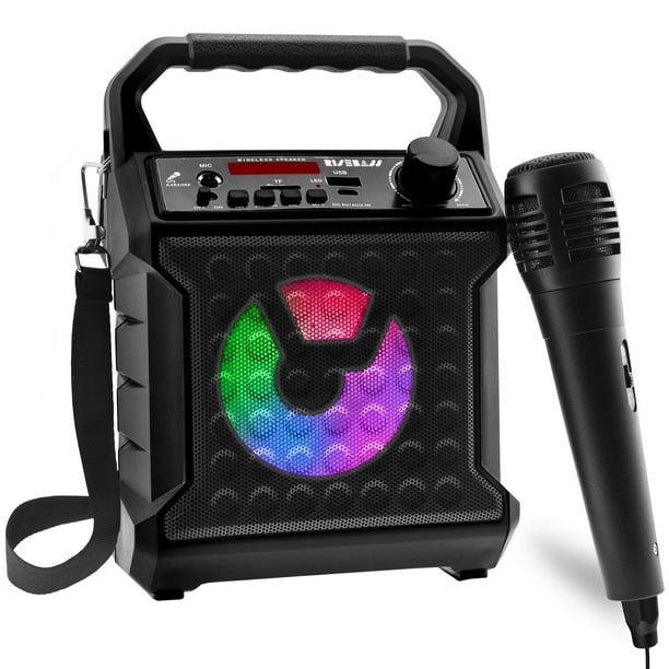 Mini micro sans fil Bluetooth, petit haut-parleur, extérieur, portable,  karaoké, audio, tout-en-un, caisson de basses