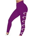 thumbnail image 5 of UPPADA Yoga Leggings for Women Stretch High Waist Yoga Pants Tummy Control Workout Running Leggings Snowflake Xmas Trees Printed Holiday Tights Gifts for Women Purple,L, 5 of 5