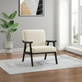 thumbnail image 6 of Weldon Armchair in Linen White Fabric with Black Finished Frame, 6 of 7