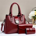 thumbnail image 1 of Conjunto de 3 bolsos de cuero brillante de lujo para mujer, bolso de mano de calidad para mujer, bolso de hombro versátil, bolsos cruzados para mujer 2024, 1 of 6