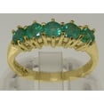 thumbnail image 3 of LBG British Made 9k Yellow Gold Natural Emerald Ladies Eternity Ring - 33 size options - Size 10, 3 of 8