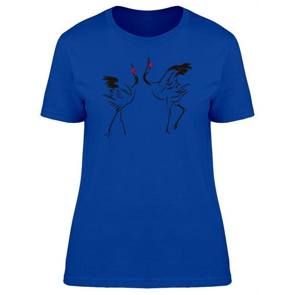 Red Crown Chinese Crane Birds T-Shirt Women -Image by Shutterstock, Female XX-Large