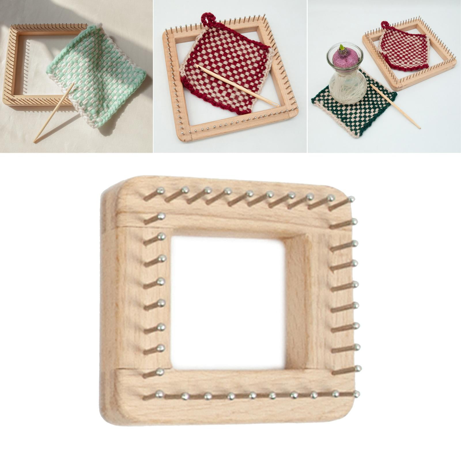 FVDPWYE 2Pcs Handcrafted Knitting Loom Weaving Board DIY Wooden Crochet Tools Beginners