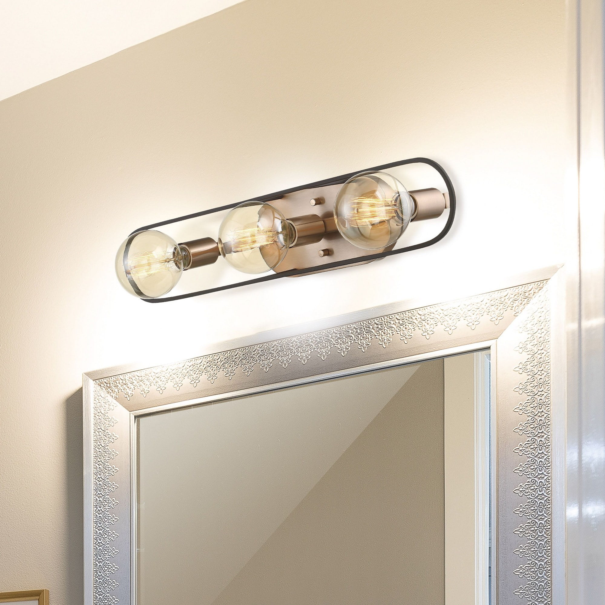 Chassis 3 - Light Copper Brushed Brass/Matte Black Brass Wall Sconce