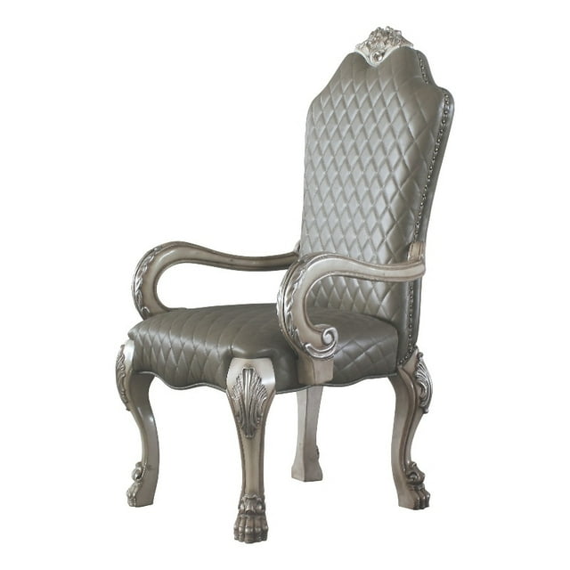 ACME Fauteuil en Faux Cuir Rembourré, Blanc Os Vintage, Lot de 2