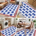 thumbnail image 5 of Blue Coastal Carb Area Rugs 3'x5', Washable Small Throw Rugs for Living Room Bedroom, Nautical Ocean Marine Life Red Striped Indoor Outdoor Rug Non-Slip Low Pile Carpet Runner Reversible Floor Mats, 5 of 8