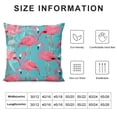 thumbnail image 6 of JRXY Throw Pillow Covers with Pink Flamingos Turquoise Palm Tree Flamingo Tropical Color Animal Hawaii Water Art Decorative for Couch Living Room Set of 2 White, 6 of 6
