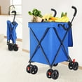 thumbnail image 5 of Folding Shopping Cart with Wheels,Foldable Shopping Cart for Groceries,Large Capacity 120lbs Utility Cart,Hulken Bag with Wheels for Laundry Grocery, Baggage, Picnic (Blue), 5 of 8