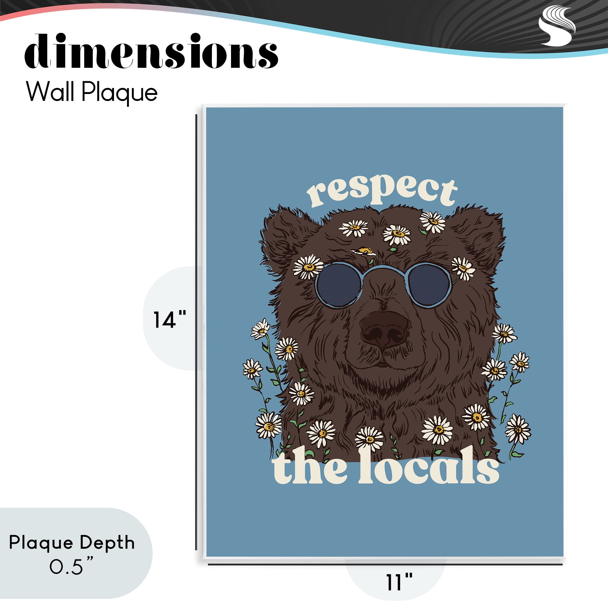 Stupell Industries Respect The Locals Bear Wall Plaque Art, design by Two If By Sea Studios