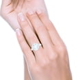 thumbnail image 6 of Peace Sign Ring Inlay Round Lab Created White Opal 925 Sterling Silver Size 4, 6 of 6