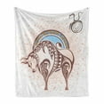 thumbnail image 1 of Zodiac Soft Flannel Fleece Throw Blanket, Horoscope Taurus with Bull on Grungy Prediction Graphic Design, Cozy Plush for Indoor and Outdoor Use, 70" x 90", Brown Beige, by Ambesonne, 1 of 6