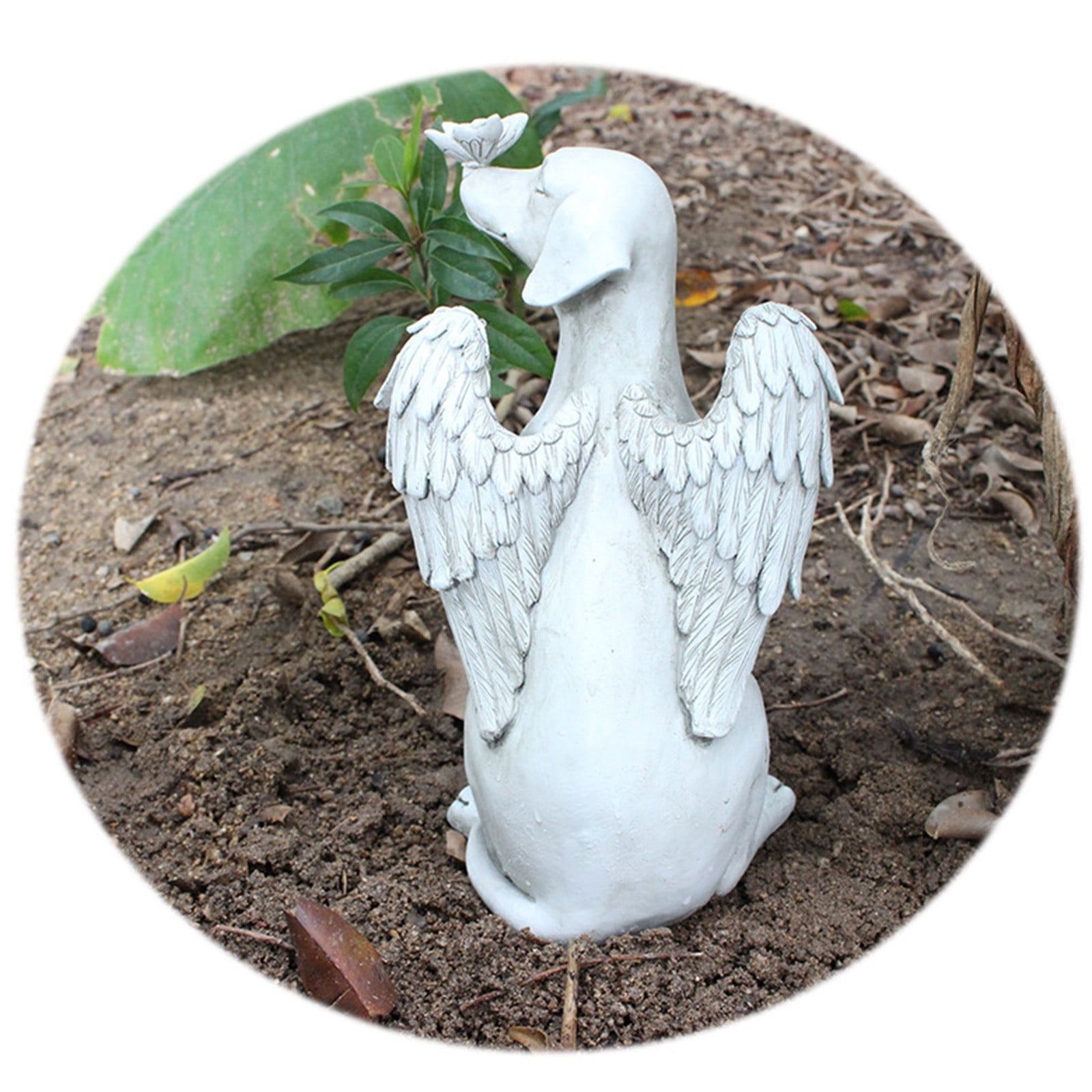 Hxlamzoo Angel Dog Resin Statue - European Style Home & Garden Decor, Handcrafted Pet Memorial Gift, Durable Synthetic Resin Art Sculpture for Indoor Outdoor Decoration