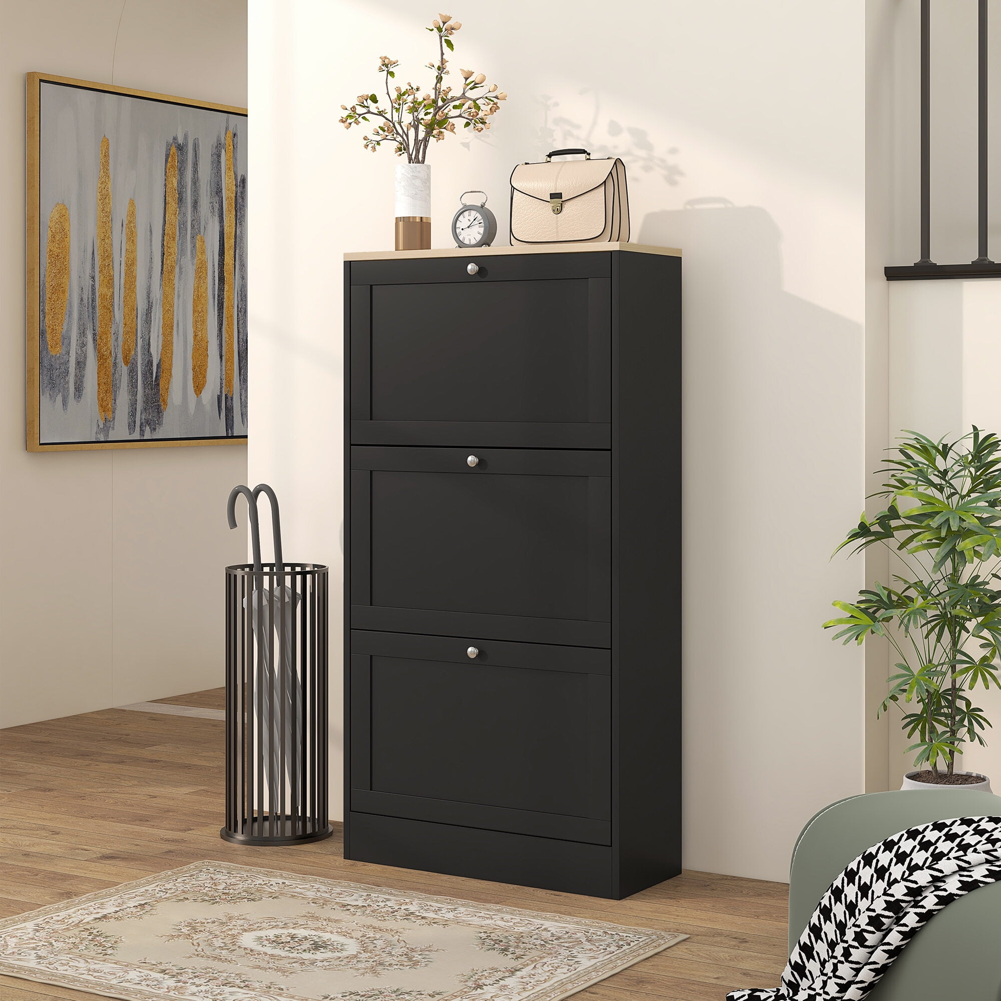 Ikea STÄLL Shoe cabinet with 3 compartments, white 2206.23262.204