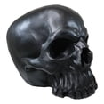 thumbnail image 6 of Graveyard Gothic Memento Mori Giant Oversized Sinister Black Skull Statue 23"L, 6 of 8