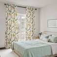 thumbnail image 5 of Jainmy Boho Floral Patterned Curtains for Living Room Bedroom Thermal Insulated Room Darkening Window Treatments,Blue White,52Wx96L,2 Panels, 5 of 11