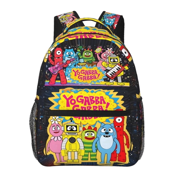 Multifunctional Yo Gabba Gabbaland Laptop Backpack Lightweight Daypack Casual Bag Travel Rucksack For Men Women