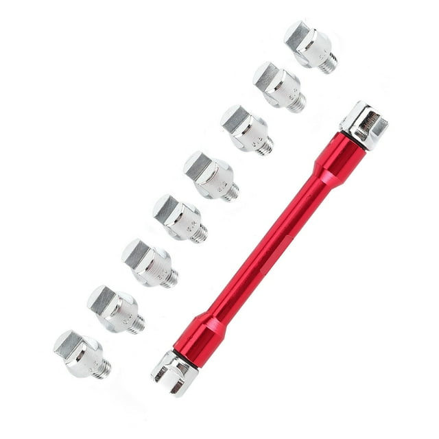 Juego de llaves CNC para radios de motocicleta, longitud de 5,0 a 6,8, 93 mm/3,7 pulgadas, para la mayoría de las motos, color rojo