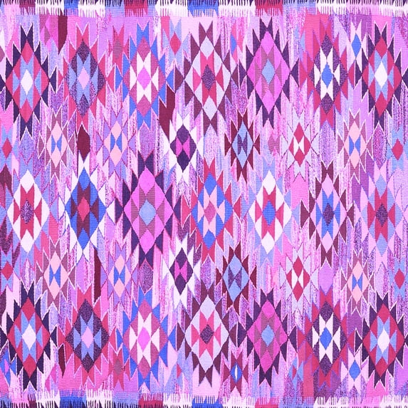 Ahgly Company Indoor Square Southwestern Purple Country Area Rugs, 7' Square